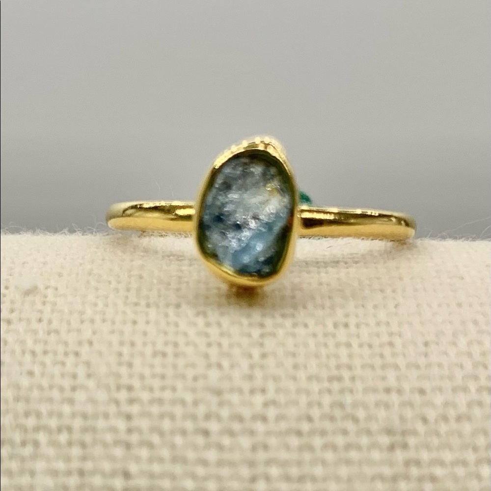 Aquamarine Gold Vermeil over Sterling Silver Ring